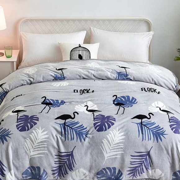 Leaves & Flamingo Print Bedding Set - Picture 4 of 4